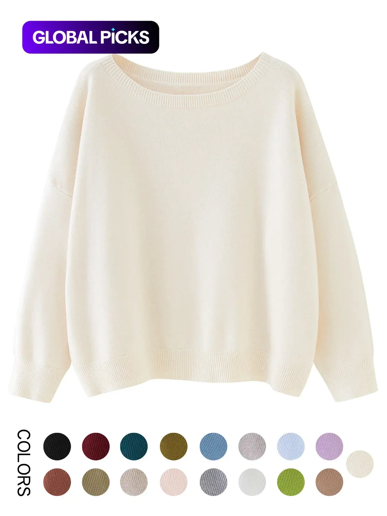 Scoop Neck Knitted Sweater