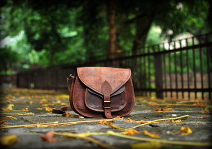 11" Genuine Leather Crossbody Satchel Bag Vintage Purses Handbags for Women